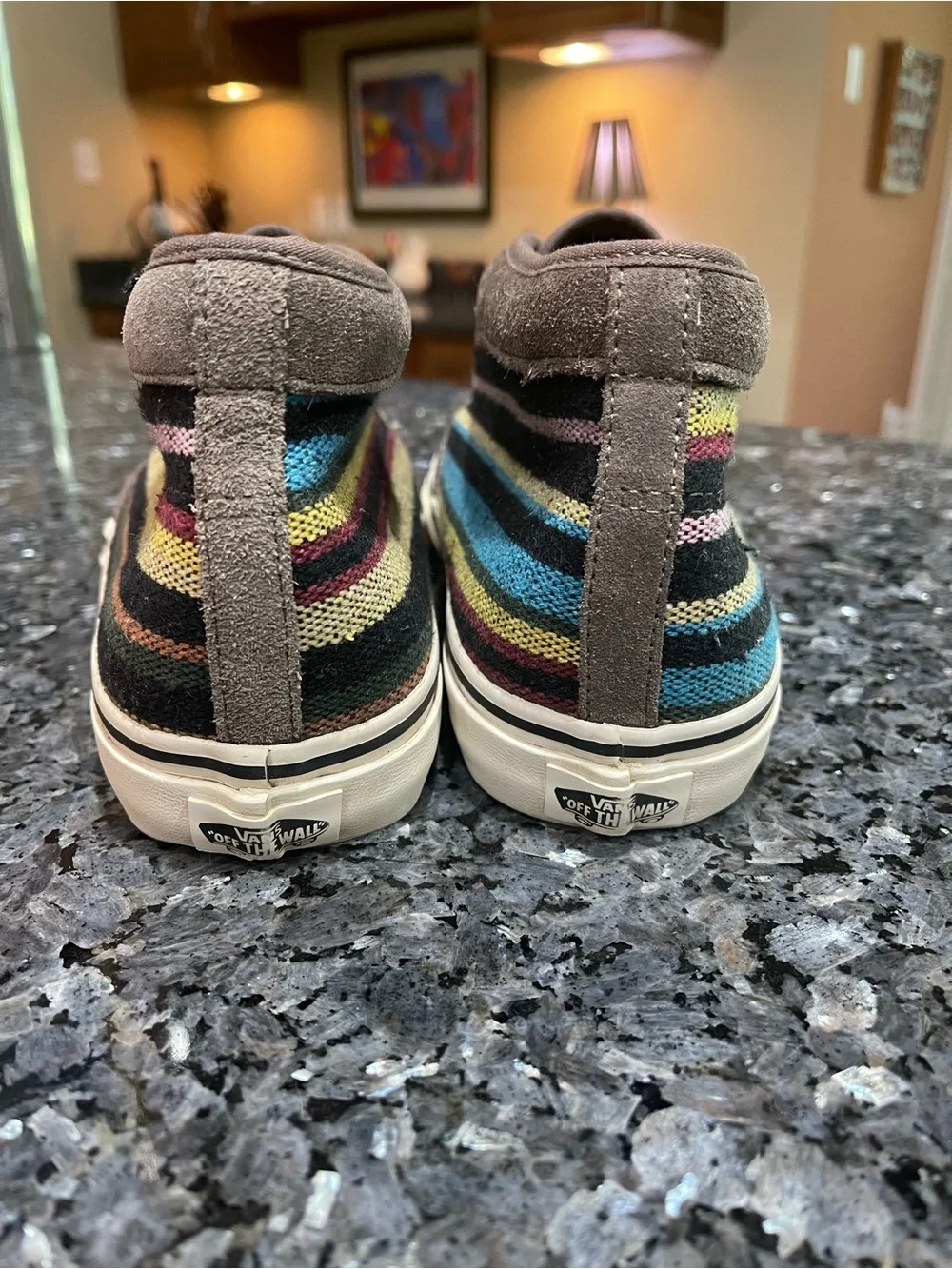 Vans Guate Stripe Gray Suede Chukka Boots with Multicolor Stripes Fall 2012 Sz 9